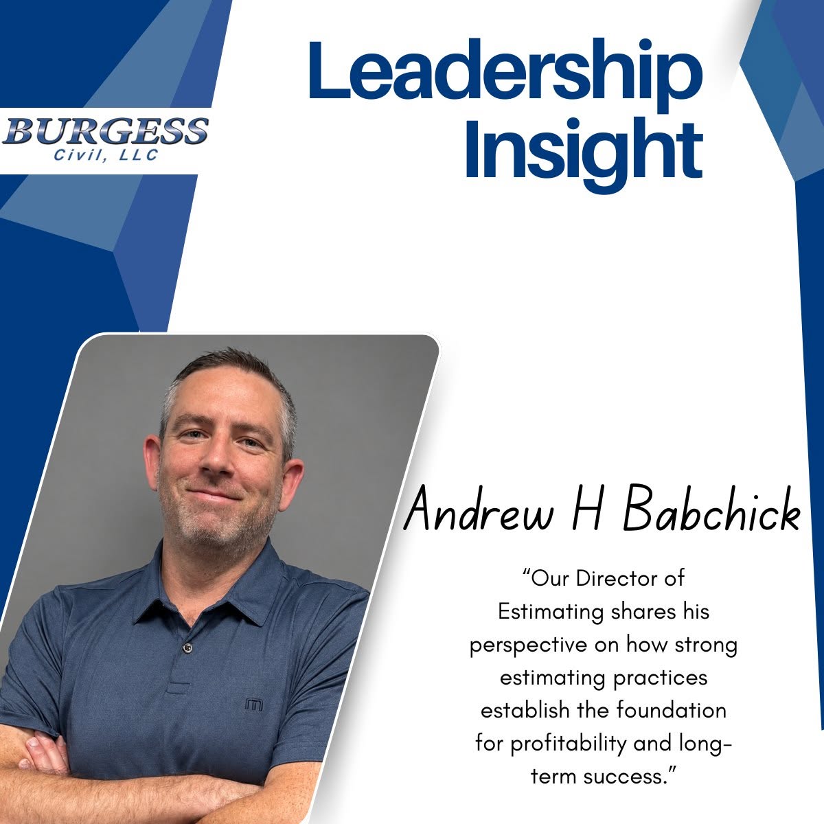 Civil construction estimating leadership insights from Burgess Civil